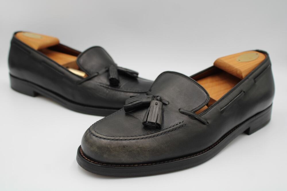 Coach Black Leather Tassel Loafers